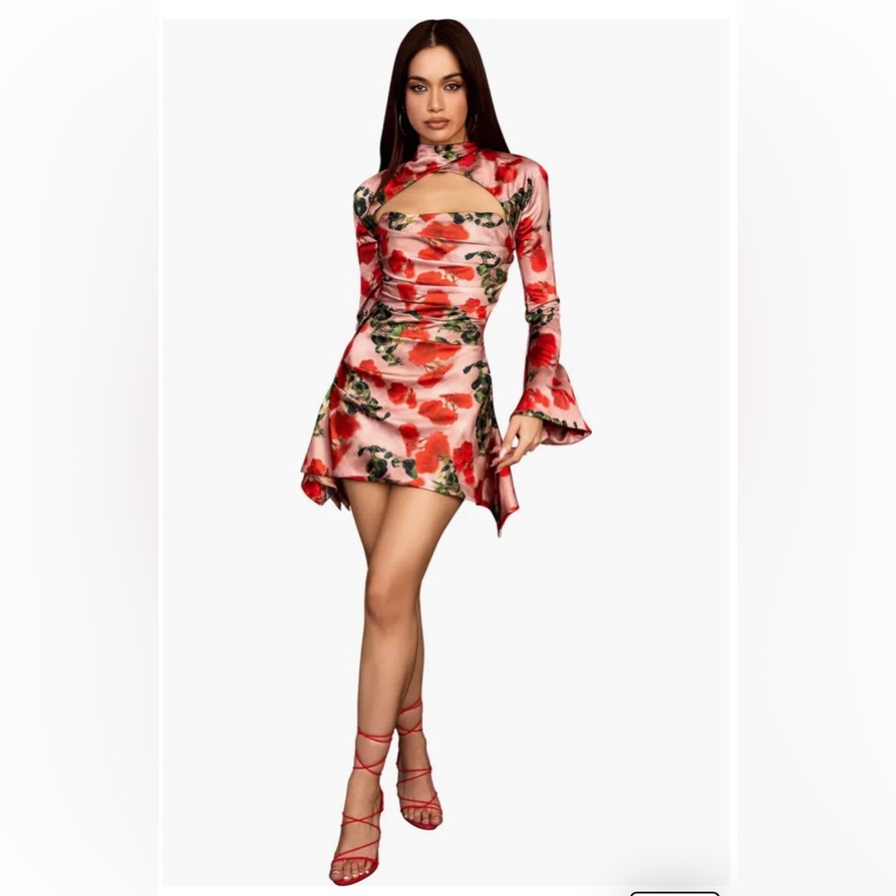 Toira Long Sleeve Satin Corset Mini Dress
